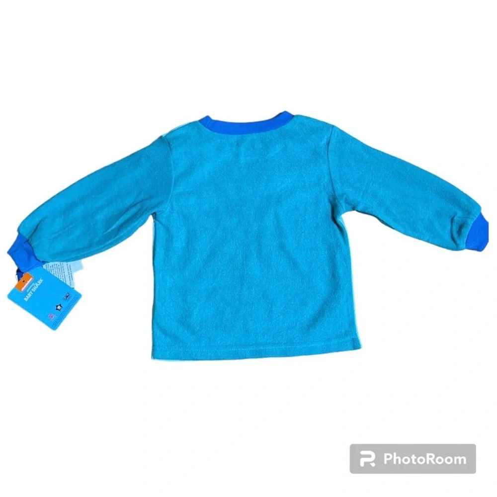 Baby Shark Boys 2 Pc Fleece Pajamas Set Blue Long Sleeve Shirt Pants PJs 2T